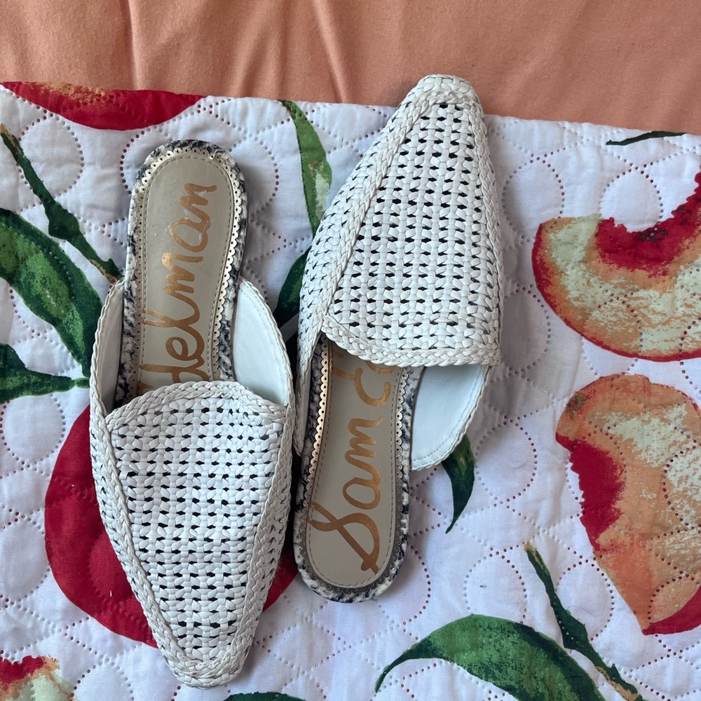 Sam Edelman White loafer slides